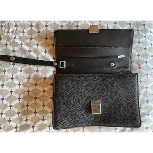 Three Seven leather black wristlet